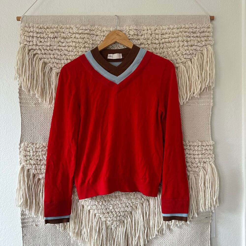 Tory Burch Triple Layer Colorblock Sweater